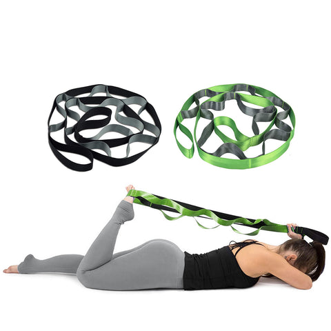 Multi-Loop Stretching Strap – Non-Elastic Yoga and Exercise Band, 96 Inches