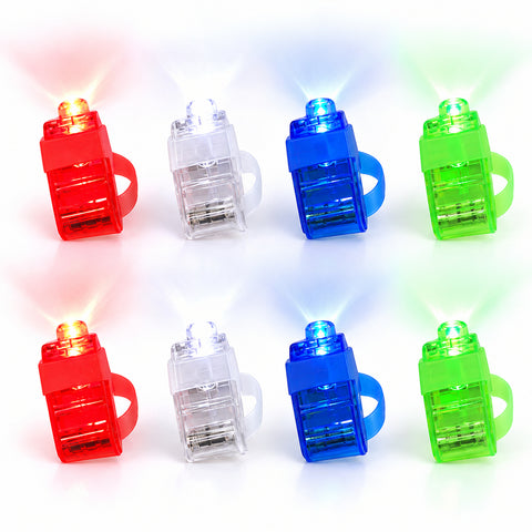 8-Pack LED Finger Lights – Bright Light-Up Finger Toys  Colorful LED Finger Rings with Adjustable Hook-and-Loop Straps | Battery-Powered Party Lights for Kids & Adults