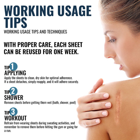 Scar Away Silicone Scar Sheets Tape (5.9"X 1.6”) Removal For Surgical, Keloid, C-Section, Acne Burns & Tummy Tuck Scars (10 Sheets)