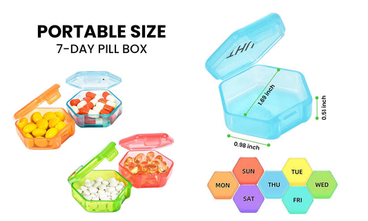 32 Colored Compartments Monthly Pill, Medicine and Vitamin Organizer with Tray