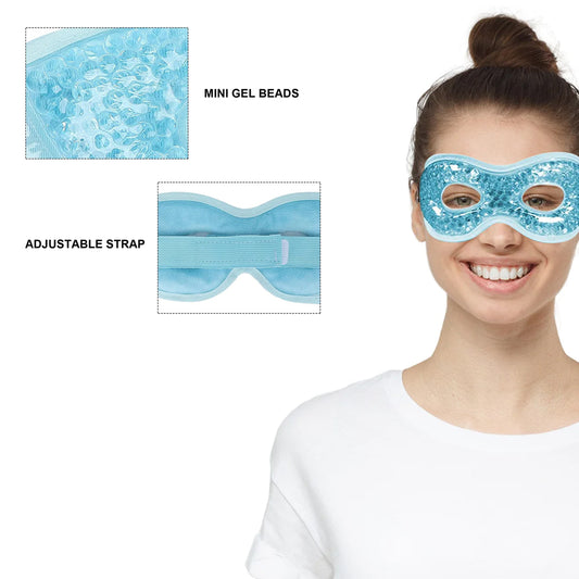 2-Pack: Reusable Hot & Cold Gel Eye Mask – Cooling & Warming Therapy for Headache Relief, Puffy Eyes, Dry Eyes & Relaxation