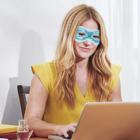 2-Pack: Reusable Hot & Cold Gel Eye Mask – Cooling & Warming Therapy for Headache Relief, Puffy Eyes, Dry Eyes & Relaxation
