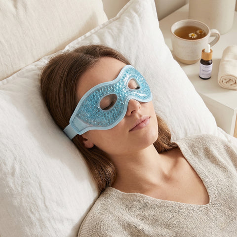 2-Pack: Reusable Hot & Cold Gel Eye Mask – Cooling & Warming Therapy for Headache Relief, Puffy Eyes, Dry Eyes & Relaxation