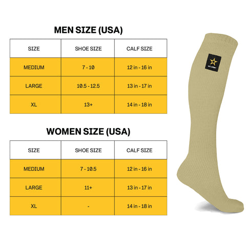 2-Pack Official US Army Graduated Knee-High Compression Socks  15–20 mmHg Compression Socks with Arch Support for Men & Women