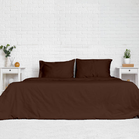 3-Piece: Super Soft Solid Color Duvet Cover with Pillowcases - Queen Size