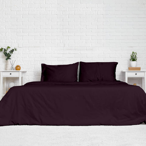 3-Piece: Super Soft Solid Color Duvet Cover with Pillowcases - Queen Size