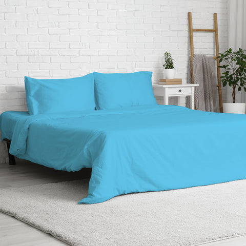 3-Piece: Super Soft Solid Color Duvet Cover with Pillowcases - Queen Size