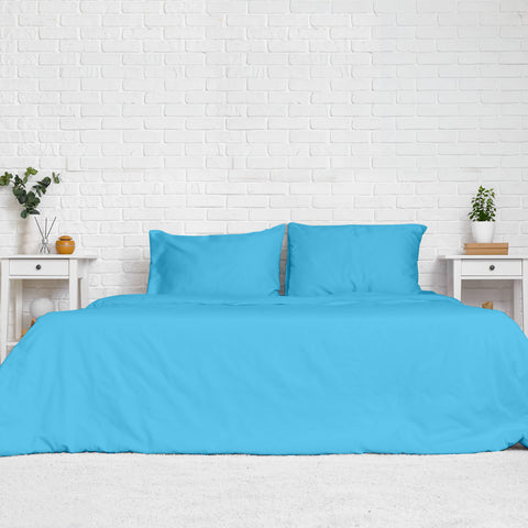 3-Piece: Super Soft Solid Color Duvet Cover with Pillowcases - Queen Size