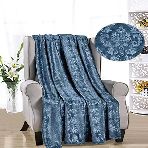 Ultra Soft Microplush Versailles Throw Blanket – Lightweight 50" x 60" All-Season Blanket for Couch, Bed, or Travel – Warm, Durable, and Machine Washable