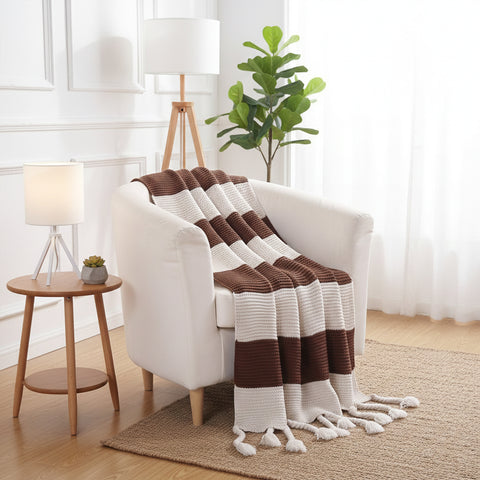 Vintage Plaid Fluffy Throw Blanket – 50 x 67 Inches | Soft Cashmere-Like Acrylic Throw with Fringe | Cozy All-Season Blanket for Couch, Bed, Travel & Outdoor Use