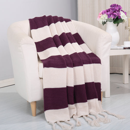 Vintage Plaid Fluffy Throw Blanket – 50 x 67 Inches | Soft Cashmere-Like Acrylic Throw with Fringe | Cozy All-Season Blanket for Couch, Bed, Travel & Outdoor Use