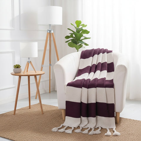 Vintage Plaid Fluffy Throw Blanket – 50 x 67 Inches | Soft Cashmere-Like Acrylic Throw with Fringe | Cozy All-Season Blanket for Couch, Bed, Travel & Outdoor Use