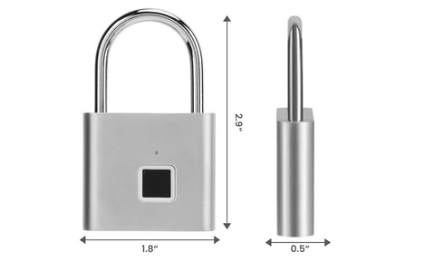 Ultra Light One Touch AI Fingerprint Lock Padlock with USB Charging for Gym, Sports, School Locker, Fence, Suitcase, Bikes.