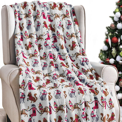 Holiday and Christmas Micro Plush Throw Blanket – Soft 50" x 60" Cozy Blanket for Couch, Bed, or Living Room – Lightweight, Warm, All-Season Comfort, Machine Washable