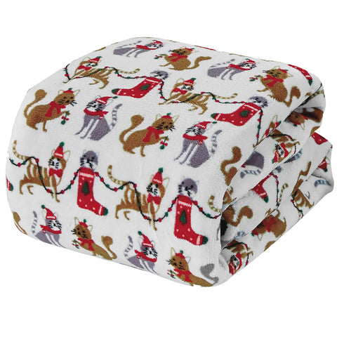 Holiday and Christmas Micro Plush Throw Blanket – Soft 50" x 60" Cozy Blanket for Couch, Bed, or Living Room – Lightweight, Warm, All-Season Comfort, Machine Washable