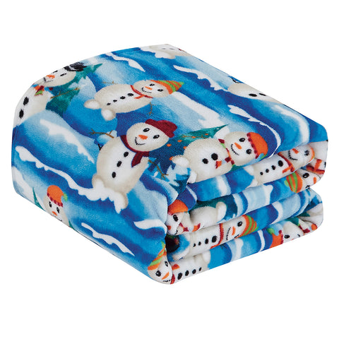 Holiday and Christmas Micro Plush Throw Blanket – Soft 50" x 60" Cozy Blanket for Couch, Bed, or Living Room – Lightweight, Warm, All-Season Comfort, Machine Washable