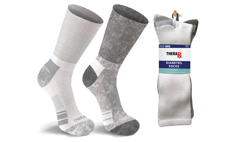 2-Paris: Non-Binding Loose Fit Cotton Diabetic Crew Socks With Extra Wide Top For Men and Women