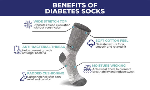 2-Paris: Non-Binding Loose Fit Cotton Diabetic Crew Socks With Extra Wide Top For Men and Women