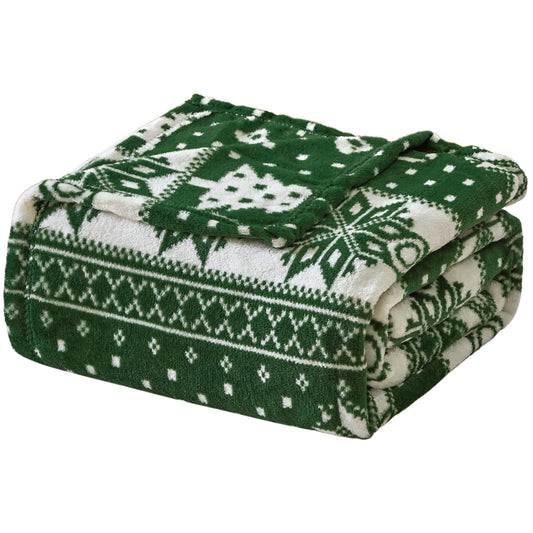 Winter Wonderland Fleece Throw Blanket – Soft and Cozy Holiday Blanket for Bed, Couch, Dorm or Gifting – Lightweight Warm Snowflake Design – Machine Washable (50" x 70")