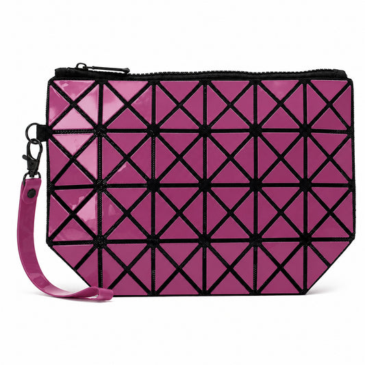 Geometric Expressly-Noted Clutch Evening Clutch Bag with Geometric Pattern and Zipper Closure