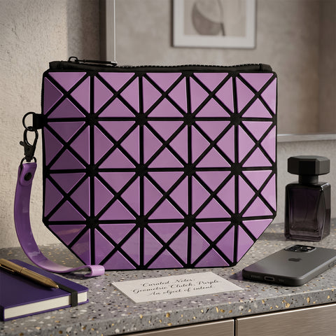 Geometric Expressly-Noted Clutch Evening Clutch Bag with Geometric Pattern and Zipper Closure