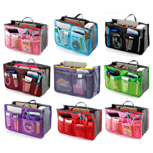 3-Pack Purse Organizer Insert Set Travel Tote Handbag Organizer with Zipper Pockets for Purses, Totes & Handbags