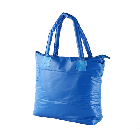 Padded Zip Closure Tote Bag Women's Waterproof PU Leather Shoulder Tote Handbag