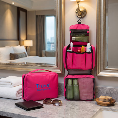 Everyday Toiletry & Travel Bag Zippered Organizer for Cosmetics, Grooming Essentials, and Personal Care Items