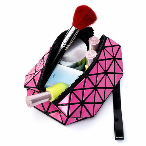 Diamond Design Cosmetic Travel Bag Waterproof Makeup Organizer with Zipper Closure