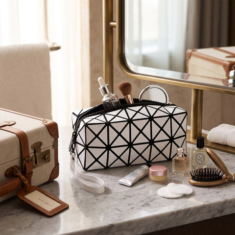 Diamond Design Cosmetic Travel Bag Waterproof Makeup Organizer with Zipper Closure