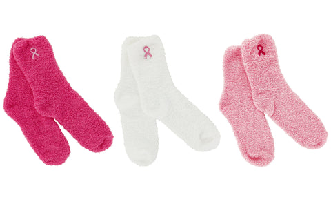 Breast Cancer Awareness Cozy Warm Socks (3-Pairs)