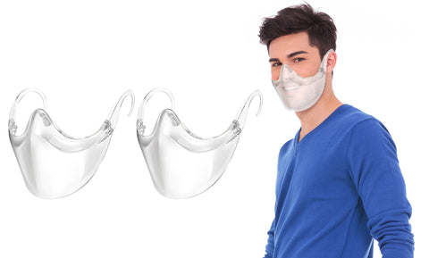 2-Pack: Transparent and Breathable Clear Face Shield Mask