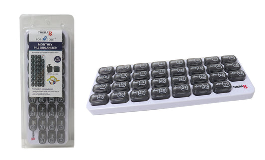 31 Day Monthly Pill And Vitamin Organizer With Large Removable Pods