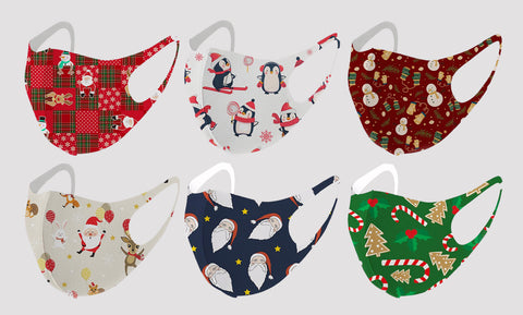 6-Pack: Holiday Themed Reusable Face Masks