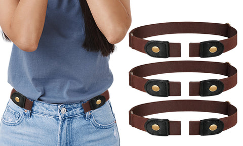 3-Pack: Buckle Free Adjustable Stretch Belts For Jeans And Pants For Men And Women.