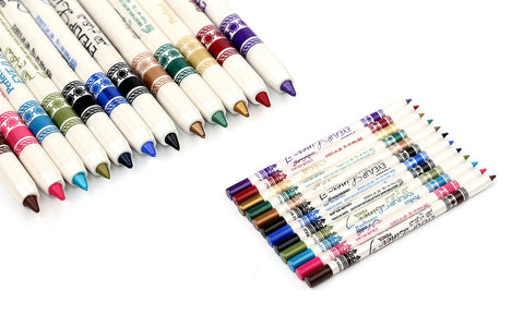 Professional Vivid Multi-Color Eye and Lip Liner Pencil Set (12 or 24-Pack)