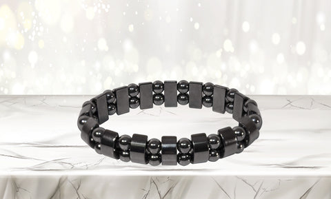 Natural Magnetic Hematite Stretch Bracelets For Men and Women