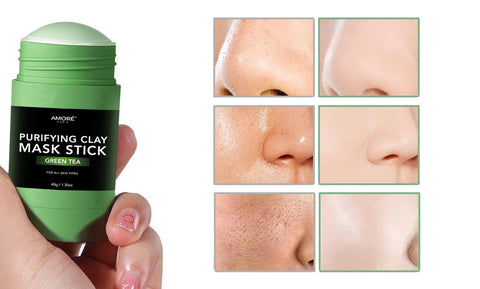 Green Tea Purifying Clay Mask Stick Facial Deep Cleansing Blackhead and Acne Remover