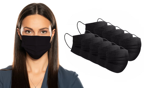 Black 3-Ply Non-Medical Disposable Face Masks (10-Pack)