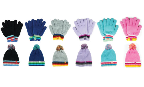 2-Pack: Cute and Cozy Kids Beanie Hat  and Gloves Set