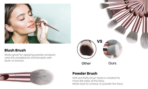 10-Piece:  Metallic Premium Cosmetic Makeup Brushes Set