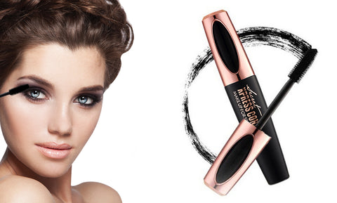 4D Voluminous Silk Fiber Mascara With Waterproof Eyeliner Stamp Kit
