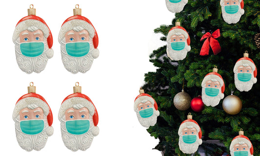 2021 Santa with Mask Ornament for Christmas  Holiday Celebration Decoration