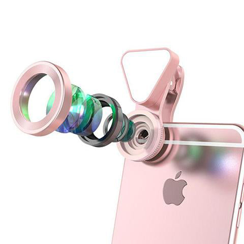 3-in-1 Phone Lens with 10 LED Flashlight Kit