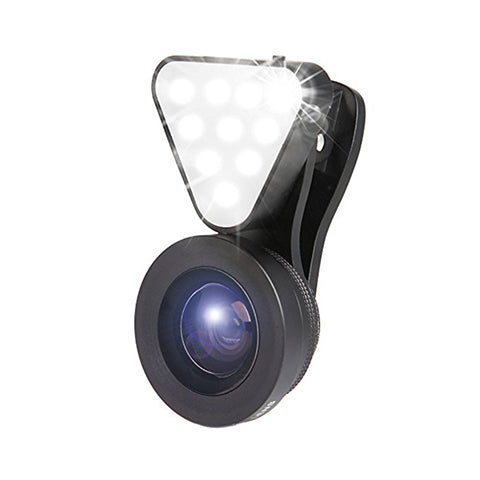 3-in-1 Phone Lens with 10 LED Flashlight Kit
