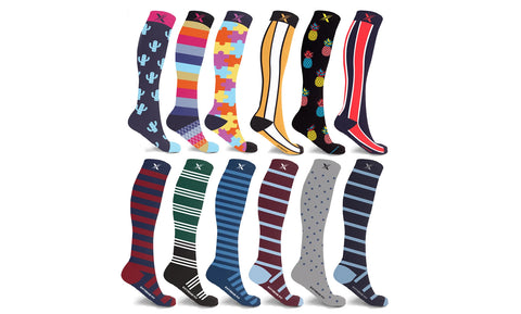 Unsiex Knee-High Compression Socks Collection (3-Pairs or 6-Pairs)
