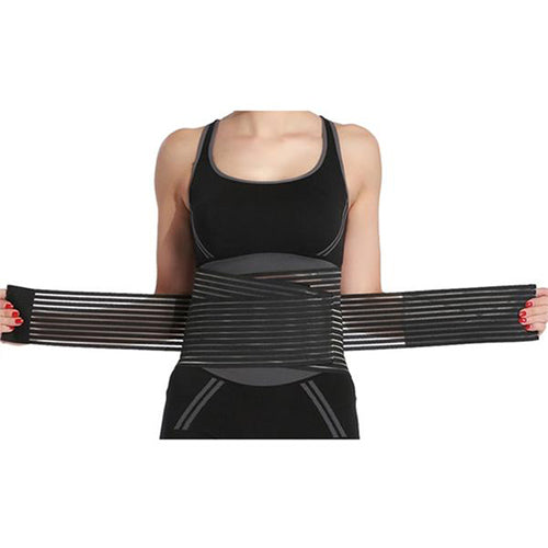 Women's Double Compression Waist Trainer Breathable Trimmer Weight Loss Workout Fitness Back Support Recovery Belt