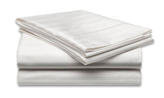 4-Piece Set: Super-Soft 1600 Series Dobby Stripe Embossed Bed Sheet