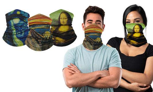 3-Pack: Famous Painting Neck Gaiter Bandana Multifunctional Scarves