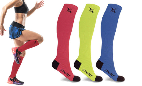 Solid Color Elite Knee High Compression Socks (3-Pairs)